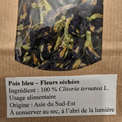 Pois bleu de Thaïlande pour Infusion ou boisson colorée, sachet de 30gr.
