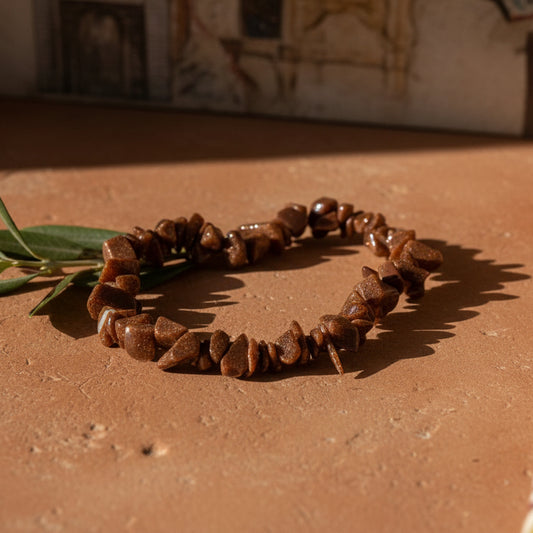 Goldstone, Bracelet Baroque en pierres semi-naturelles.