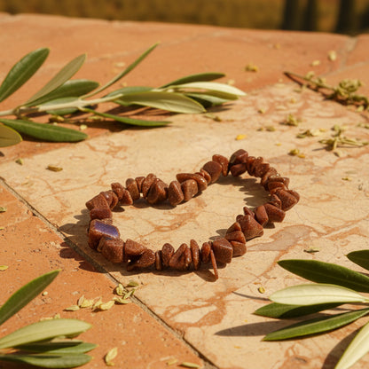 Goldstone, Bracelet Baroque en pierres semi-naturelles.