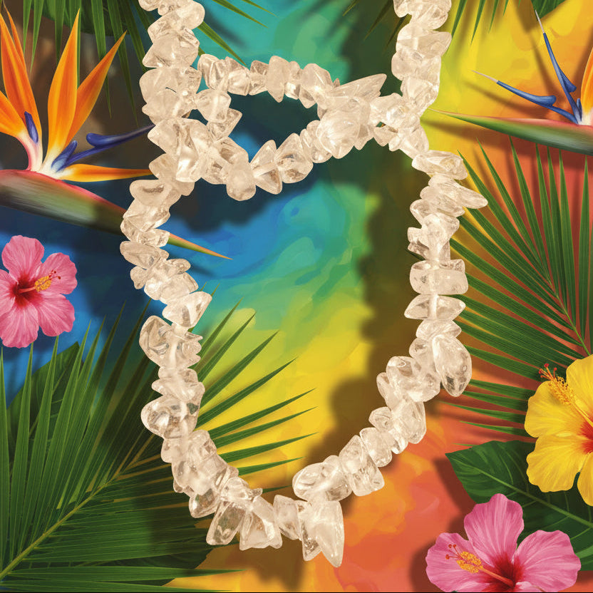 Cristal de roche, Bracelet Baroque en pierres naturelles.