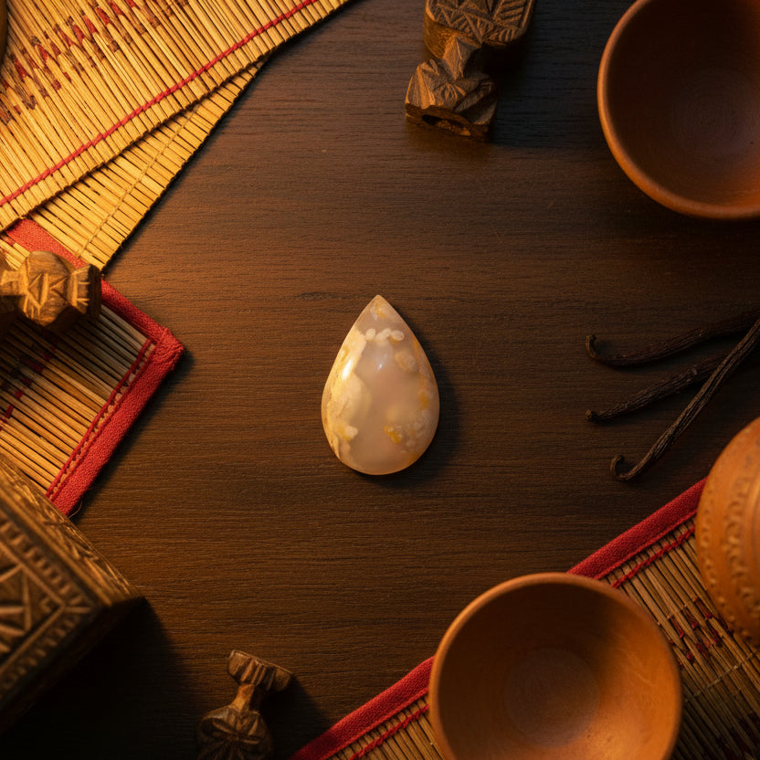 Agate fleur de Madagascar, pendentif qualité AAA