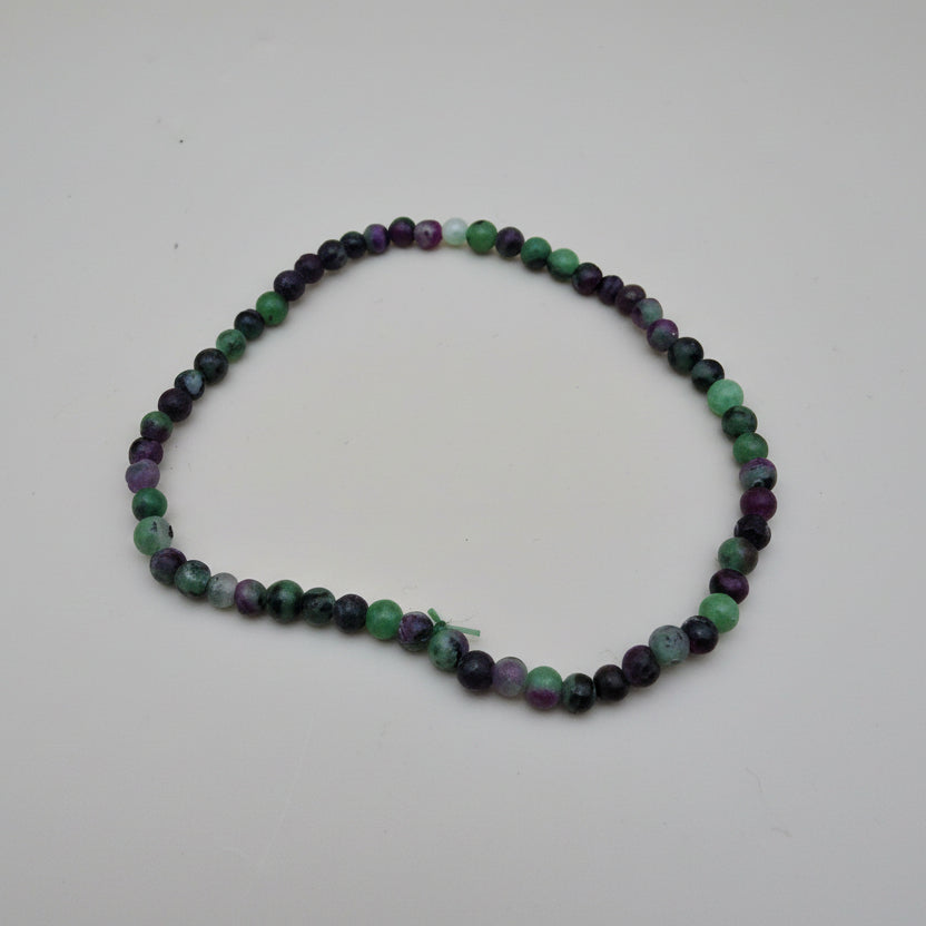 Anyolite (Rubis sur Zoïsite) Naturelle, bracelet boules facettées AAA
