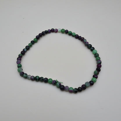 Anyolite (Rubis sur Zoïsite) Naturelle, bracelet boules facettées AAA