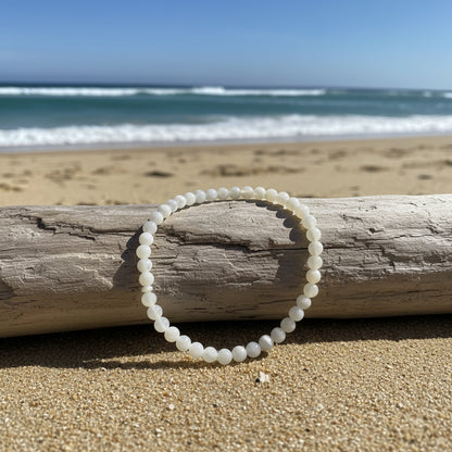 Nacre naturelle, bracelet boules 4mm qualité AAA.