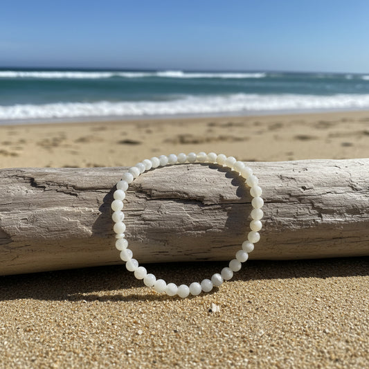 Nacre naturelle, bracelet boules 4mm qualité AAA.