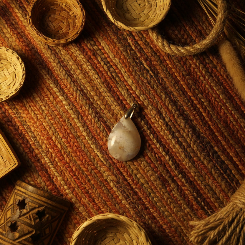 Agate fleur de Madagascar, pendentif qualité AAA
