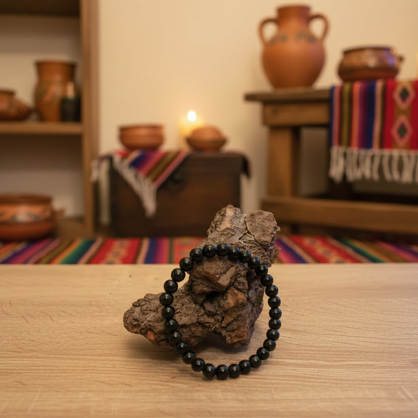 Obsidienne Œil Céleste, bracelet boules 6 à 8mm de qualité AAA