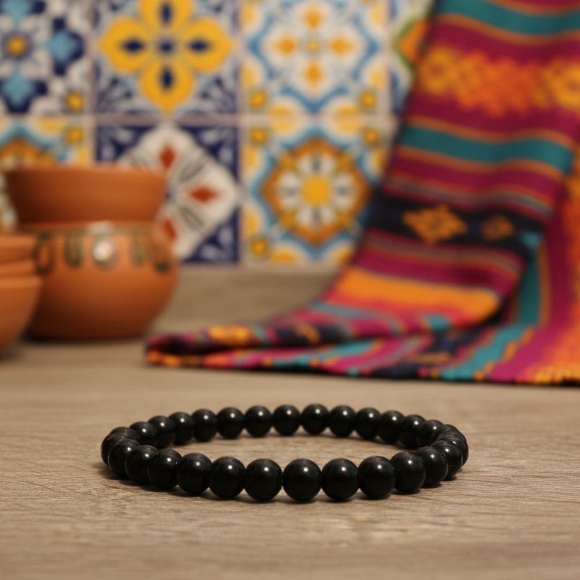 Obsidienne Œil Céleste, bracelet boules 6 à 8mm de qualité AAA