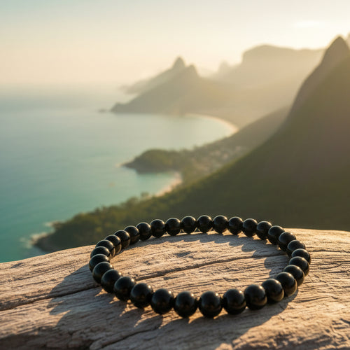 Tourmaline noire, bracelet boules 6 à 8mm qualité AAA.