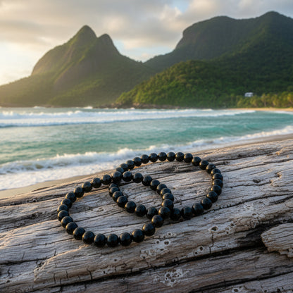 Tourmaline noire, bracelet boules 6 à 8mm qualité AAA.