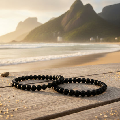 Tourmaline noire, bracelet boules 6 à 8mm qualité AAA.