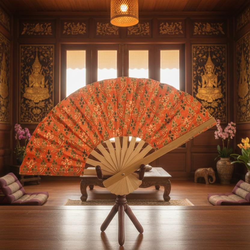 Eventail artisanal en bambou nord Chiang Mai collection thaï ar't 1