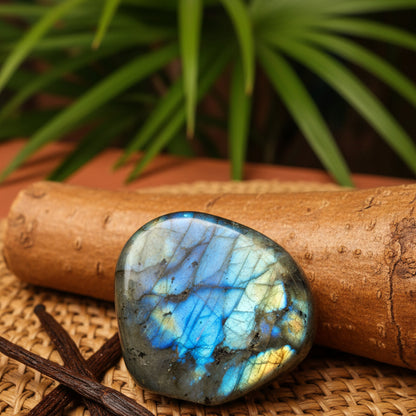 Labradorite de Madagascar, Forme libre N°2 qualité AAA.
