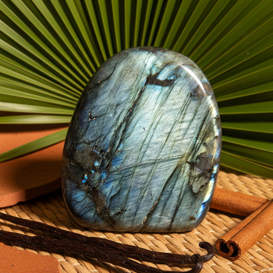 Labradorite de Madagascar, Forme libre N°5 qualité AAA.