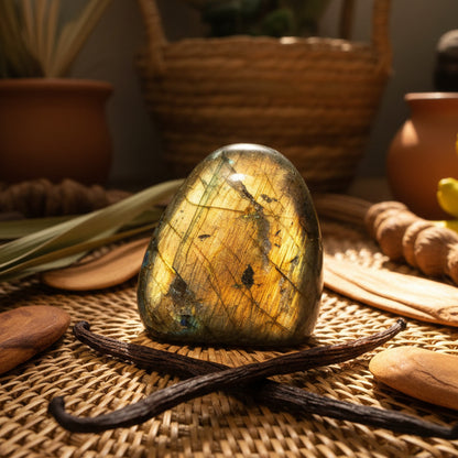 Labradorite (Spectrolite) de Madagascar, Forme libre N°6 qualité AAA.