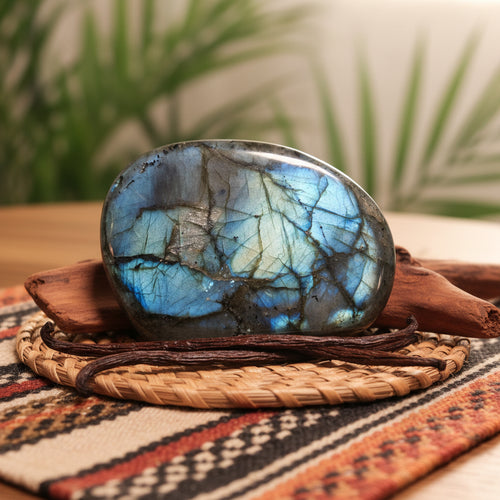 Labradorite de Madagascar, Forme libre N°7 qualité AAA.