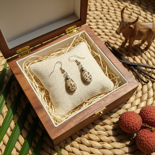 Boucles d'oreilles en Agate Fleur extra de Madagascar
