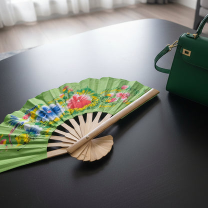 Eventail artisanal en bambou nord Chiang Mai collection florale 2