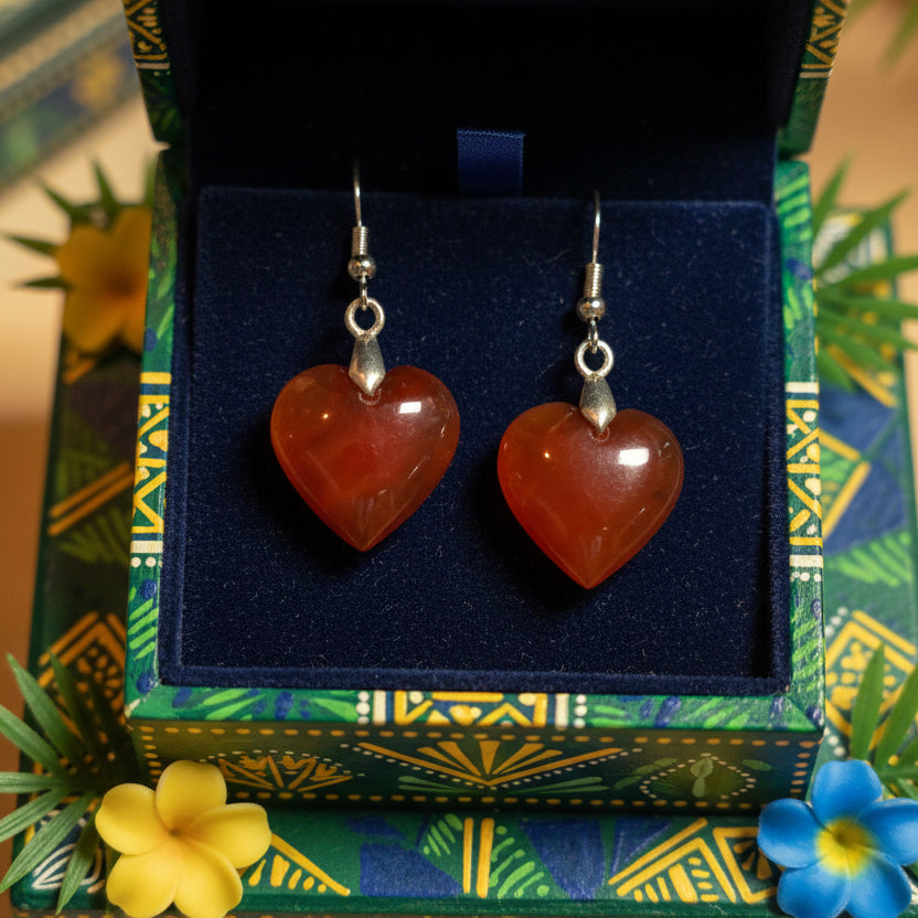 Boucles d'oreilles en Cornaline du Brésil