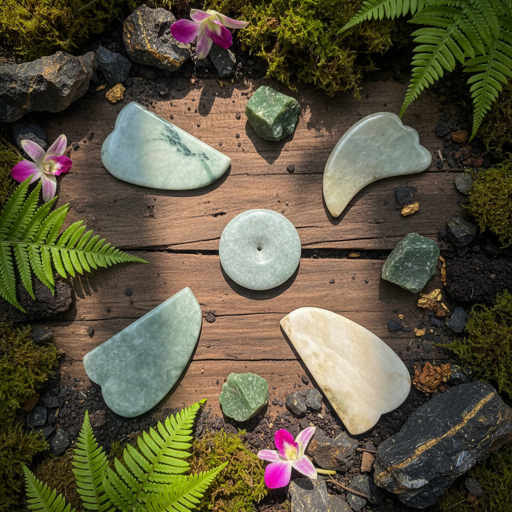Gua Sha en Jade Birman série 5 à 8