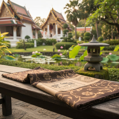Echarpe Foulard 100 % Cashmire fabrication Thaïlandaise env. 175x68cm.
