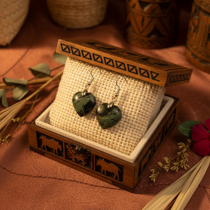 Boucles d'Oreilles en Jaspe Kambaba de Madagascar