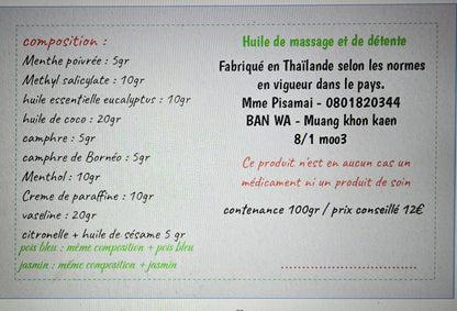 Baume de massage dit "du tigre" Artisanal 100gr