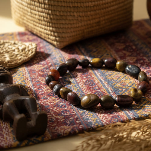 Oeil de Tigre, bracelet boules olives mix qualité AA+