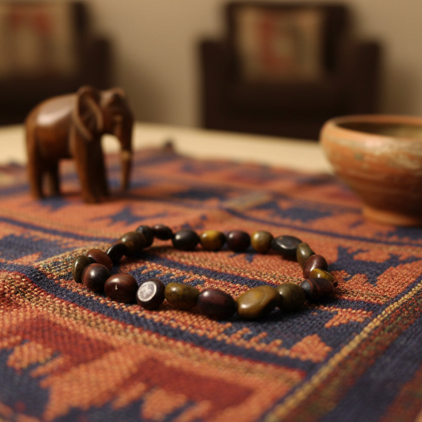 Oeil de Tigre, bracelet boules olives mix qualité AA+