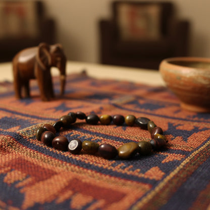 Oeil de Tigre, bracelet boules olives mix qualité AA+