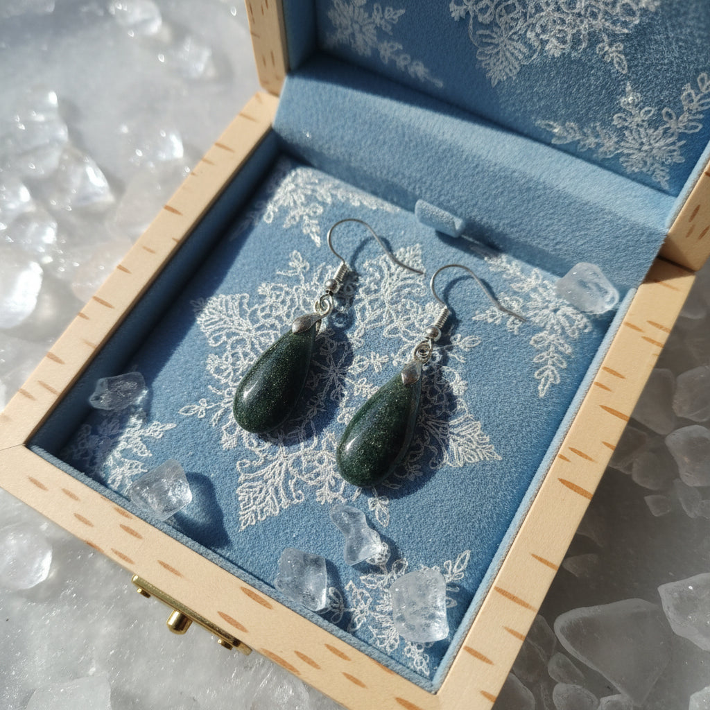 Boucles d'Oreilles en Séraphinite