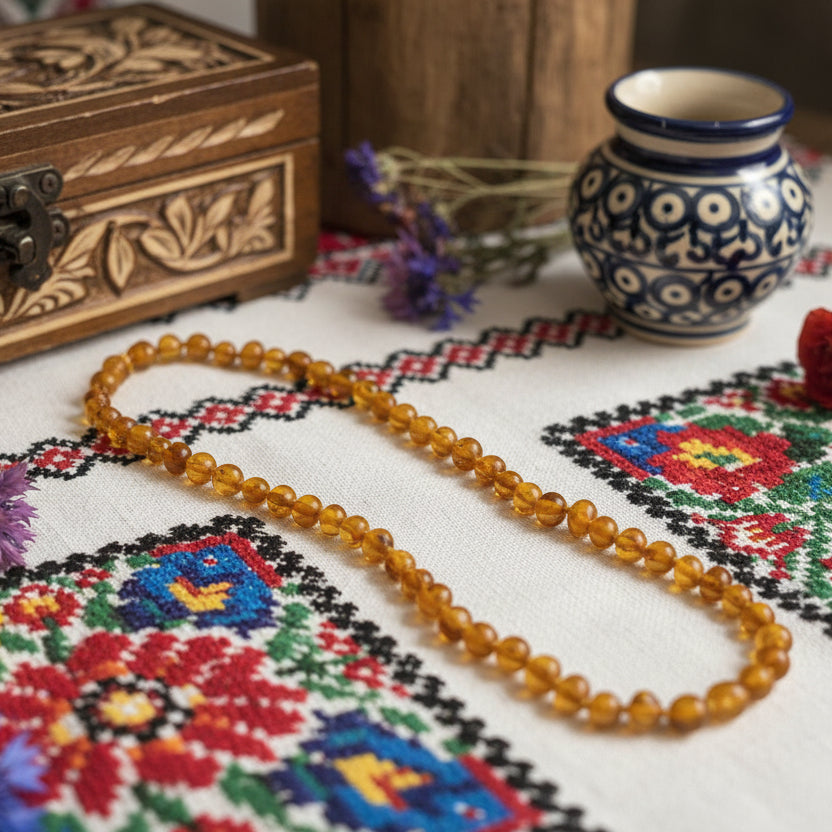 Ambre de la Baltique, collier adulte boules qualité AAA+